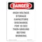 Signmission OSHA Danger Sign, 10" Height, Rigid Plastic, High Voltage Storage Capacitors, Portrait OS-DS-P-710-V-1960 - alternate 1